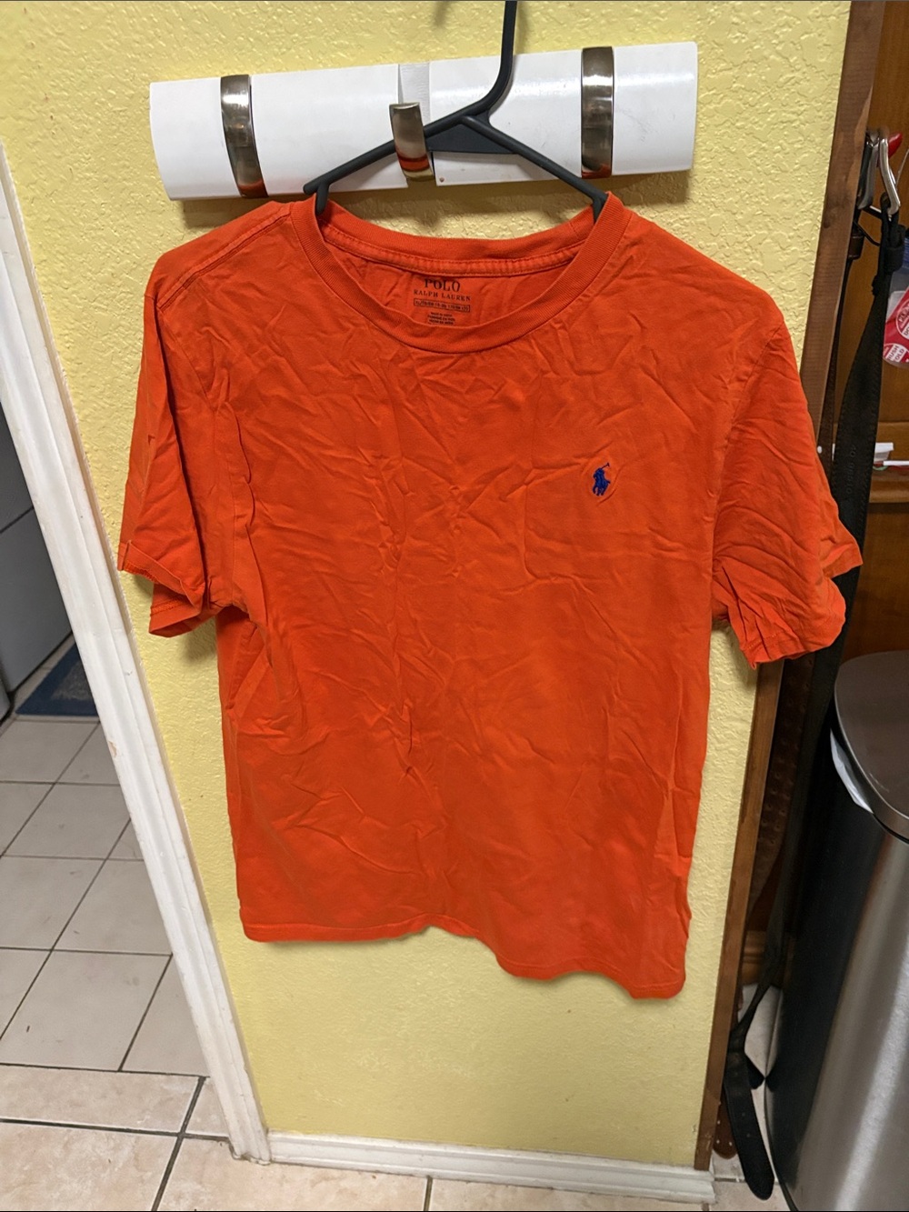 Polo by Ralph Lauren Bright Orange Crewneck Tee with Blue Pony